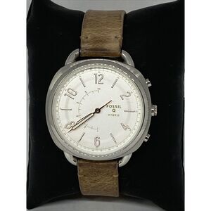 Fossil FTW1200 Women's Sand Leather White Analog Dial Hybrid Smartwatch XX642
